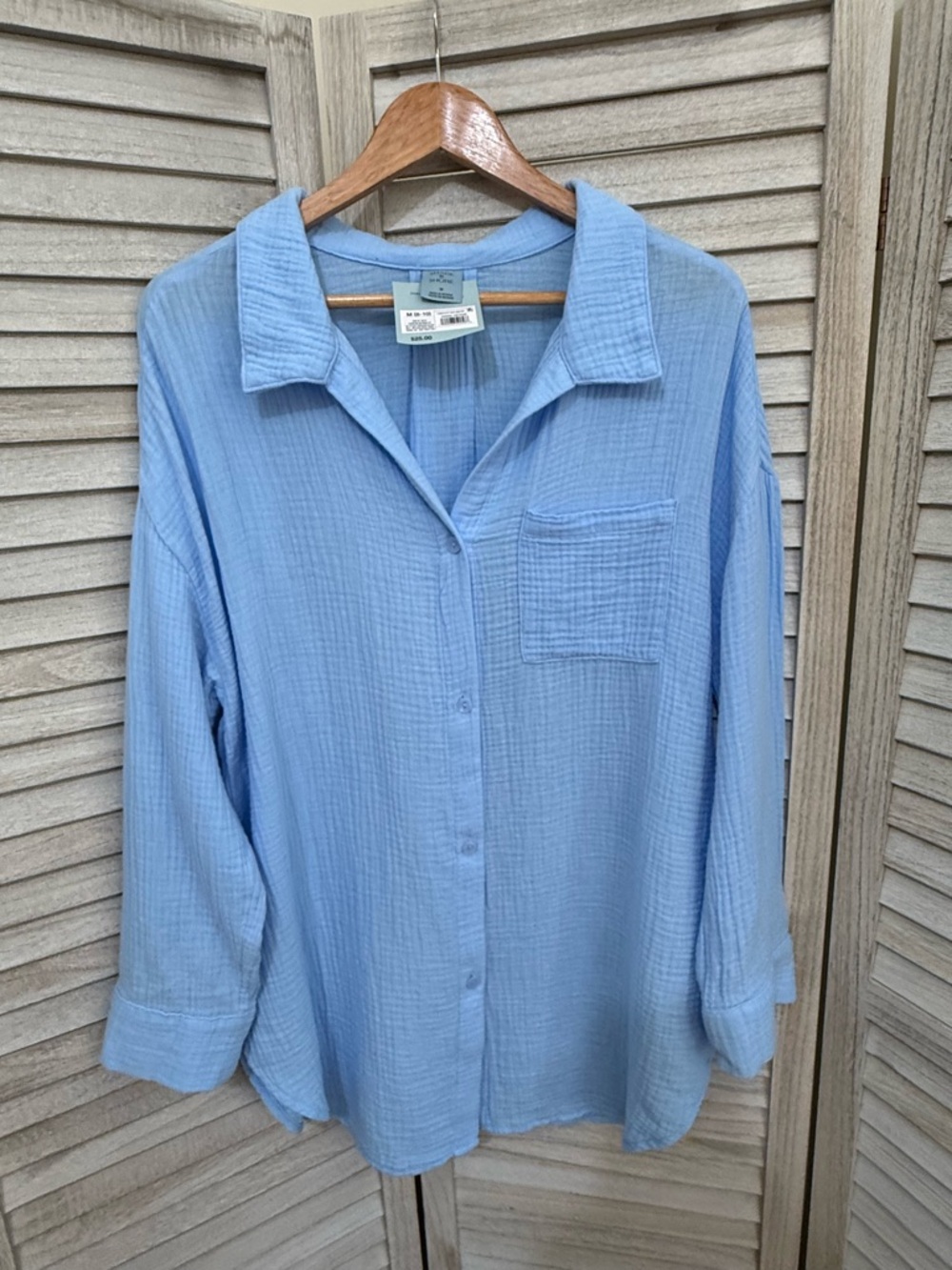 Shade & Shore Light Blue Gauze Shirt